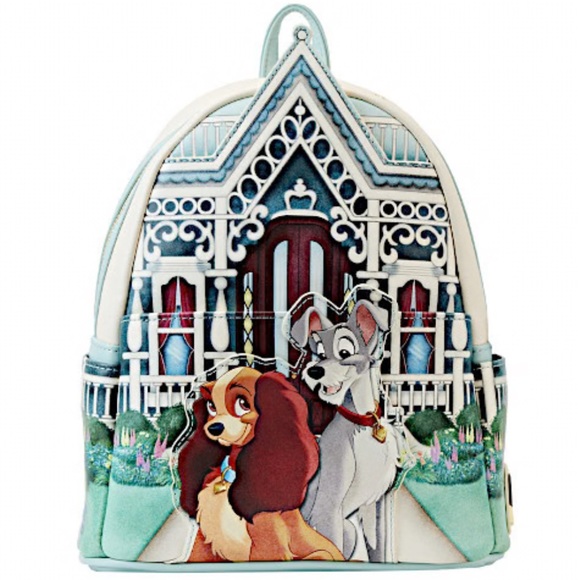 Disney  Loungefly Lady And The Tramp Portrait House Mini Backpack - Picture 2 of 4